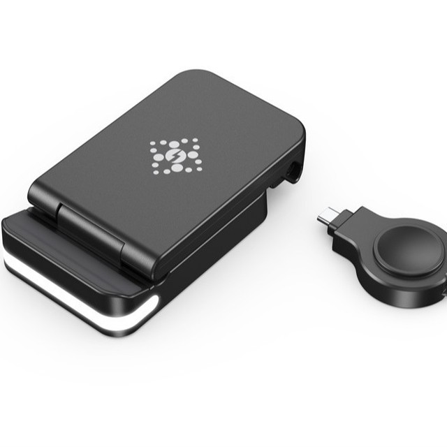 Detachable Magnetic Wireless Charging Station, Foldable 3-in-1 Fast Charging Bracket, Portable Wireless Charger Stand