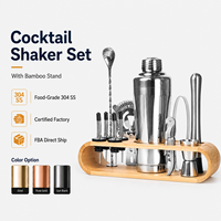 Kit d'outils de bar personnalisé 12 pièces, multicolore, en acier inoxydable 304, ensemble de shaker à cocktails, capacité 700 ml, doseur 20/40 ml, écologique, pour la maison