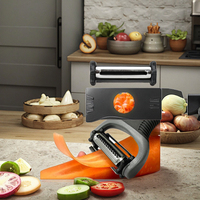 3 In 1 Roterende Dunschiller Keukengereedschap Multifunctionele Roestvrijstalen Fruitgroentesnijder Ideaal Voor Thuis Koken