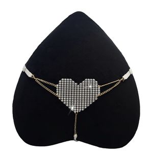 String sexy pour femme avec strass en forme de cœur, chaîne métallique, bretelles fines réglables, taille basse, lingerie féminine, vente en gros OEM - Product Image 6