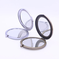 Miroir de maquillage portable HD pliable rectangulaire double face en métal mignon à faire soi-même – Vente en gros