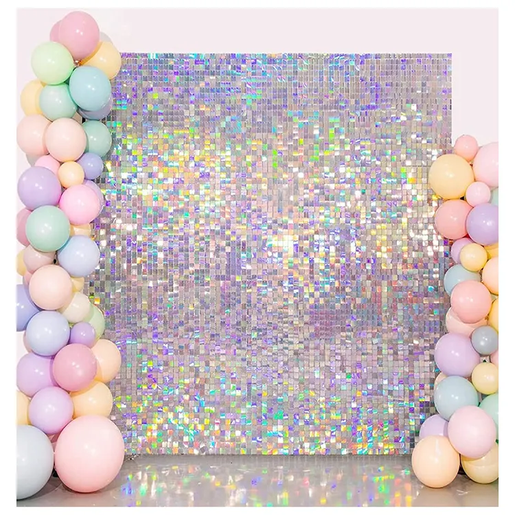 Shimmer Wall Sequins Backdrop Wall Panel Bling Square Panels Wedding Birthday Party Decor 30x30cm Sequin Photo Backdrop