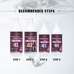 Kit de tratamiento capilar orgánico Vegano para curar queratina OEM/ODM, conjunto de champú y <span class=keywords><strong>acondicionador</strong></span> nutritivo para alisar el cabello rizado - Product Image 5