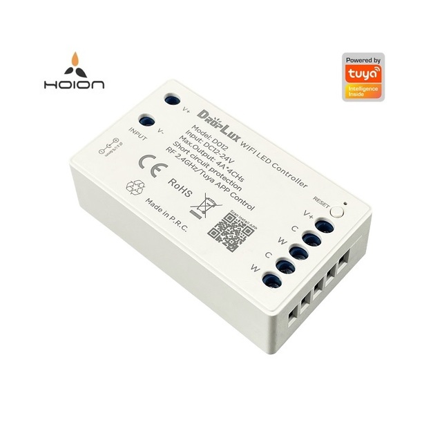 Droplux D012 CW WW Color Temperature Dimmer APP Tuya CCT Led Controller New 4CH 16A WIFI Dual Tunable White Remote Control 384W
