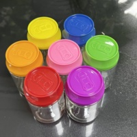 Boîte de conserve en PET durable PCR25 personnalisée pour collations, bonbons, biscuits, chocolat, avec couvercle coloré