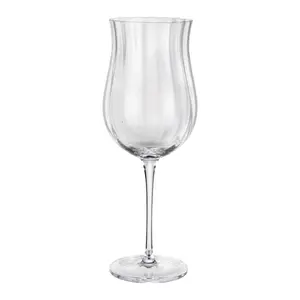 Ustomized-botella personalizada con logotipo, copas de vino de tallo largo, Copa plana, conjunto blanco de cristal