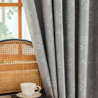 Rideaux à œillets gris pastoral à motifs floraux délicats, à fort pouvoir occultant, pour chambre et salon