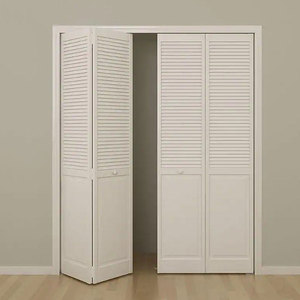 Puerta de Baño Interior Moderna de 6 Paneles, con Núcleo Hueco de HDF/MDF, Acabado Blanco, Diseño Liso con Vidrio y Madera - Product Image 3