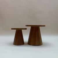 Ensemble de tables d'appoint modernes en bois, tables rondes d'appoint, meubles de salon en bois massif, tables d'appoint contemporaines