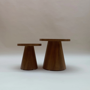 Modern Wooden <b>Side</b> <b>Table</b> Set <b>Round</b> Accent <b>Tables</b> Solid Wood Living Room Furniture Contemporary End <b>Tables</b> - Product Image 3
