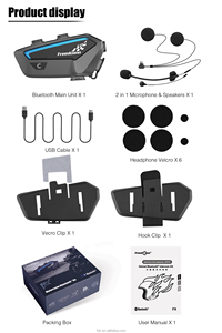 Büyük pil uzun çalışma süresi Bluetooth motosiklet kask interkom kulaklık FreedConn - Product Image 6