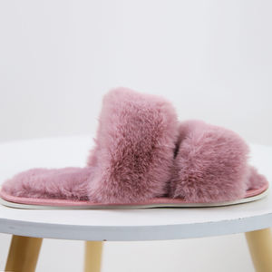 Custom Sunday Angora hilos zapatillas Sandalias interior antideslizante suave cálido zapatos baratos al por mayor casa zapatillas mullidas EVA - Product Image 6