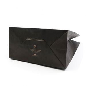 Bolsa de Papel Negra Personalizada de Alta Calidad, Impresa a Medida, Ecológica y Certificada, para Empacar Productos de Panadería y Ropa - Product Image 2