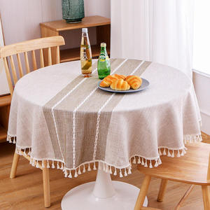 Phong Cách Hiện Đại Trắng Vòng Khăn Trải Bàn Thoải Mái Cotton + Polyester Thanh Lịch Hoa Dệt Mô Hình Thực Tế Bảng Bìa - Product Image 2