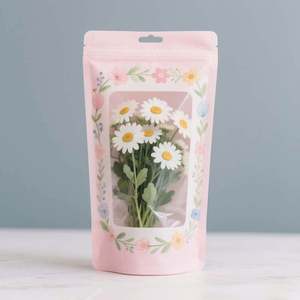 Sacs d'emballage en plastique imprimés sur mesure avec pochette refermable avec fenêtre pour la nourriture de thé de fleur de bonbon - Product Image 5