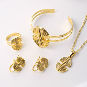 HanHan Ювелирные изделия Подарки для девочек позолоченный Африканский Бижутерия детский набор украшений в виде цветов Детский комплект украшений - Product Image 2