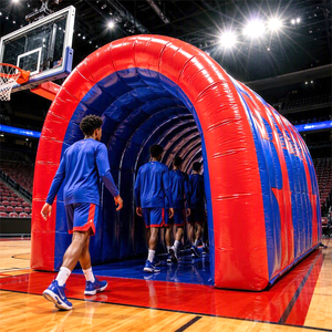 Customized Giant Inflatable Entrance <b>Tunnel</b> Red Blue Inflatable <b>Tunnel</b> Tent Entrance for Festival Inflatable Party Entrance - Product Image 2
