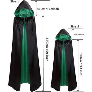 Capa de Superhéroe Unisex para Adultos, Disfraz de Dos Colores, Capa de Vestir Gótica Victoriana de Doble Cara, Largo, de Poliéster, en Existencia - Product Image 3