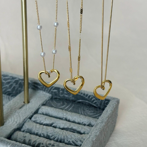 Collar Romántico de Acero Inoxidable con Forma de Corazón, Diseño Clásico Eterno, Acabado Pulido, Hipoalergénico, Regalo de San Valentín para Ella - Product Image 1