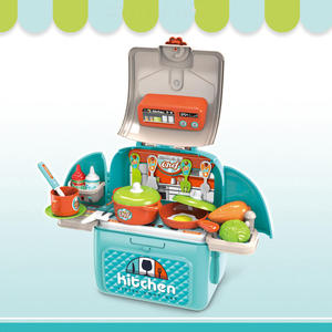 Ensemble de jeu de cuisine en sac à dos, ustensiles de cuisine en plastique de simulation, évier, jouets éducatifs pour filles, ensembles de cuisine amusants pour enfants - Product Image 4
