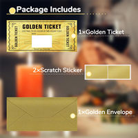 Ensemble d'enveloppes à impression personnalisée Cadeau surprise Révélation Billet d'or pour le tirage au sort de bons de cinéma alimentaire
