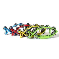 Handheld Percussion Rhythm Instrument Children Toy Fish Shaped Hand Rattles Bell Tambourines