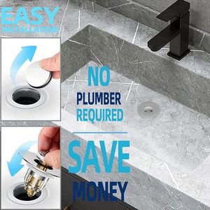 Tappo di <span class=keywords><strong>scarico</strong></span> a scomparsa Anti-zoccolo cromato con cestello filtro per bagno in ottone e accessori per lavello da <span class=keywords><strong>cucina</strong></span> - Product Image 6