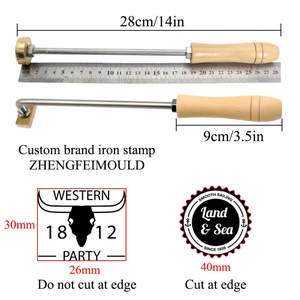 Cliché en laiton personnalisé pour le marquage à chaud du bois, du cuir, des gâteaux et du pain, avec conception de logo et de marque - Product Image 3