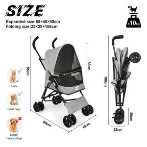 <span class=keywords><strong>Poussette</strong></span> pliable légère pour animaux de compagnie (chats et chiens) – Capacité de charge 10 kg – Commerce transfrontalier - Product Image 3