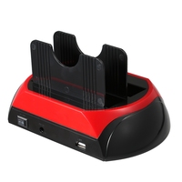 Docking Station USB 2.0 All-in-One Multifunzionale per Dischi Rigidi, Case per SSD Dual SATA 2.5\" 3.5\" in Plastica