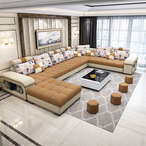 Grand ensemble de canapés modernes pour salon, meubles confortables, <span class=keywords><strong>canapé</strong></span> sectionnel en <span class=keywords><strong>tissu</strong></span> en forme de U - Product Image 3