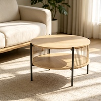 Table basse personnalisée en mélamine MDF écologique et minimaliste avec structure en fer robuste et design à coins arrondis – Commande en gros directe usine