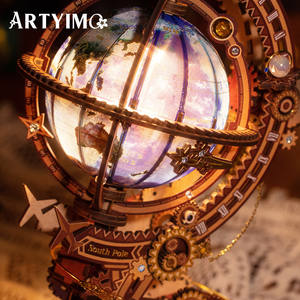 ARTYIMO <span class=keywords><strong>Globe</strong></span> Rotatif Mécanique <span class=keywords><strong>3D</strong></span>, <span class=keywords><strong>Puzzle</strong></span> Métallique Lumineux, Modèle <span class=keywords><strong>Terrestre</strong></span>, Kit d'Assemblage DIY, Sphère Illuminée à Engrenages, Vente en Gros - Product Image 6