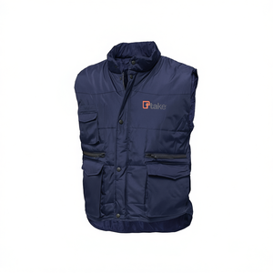 เสื้อกั๊กทำงานหลายกระเป๋าสำหรับฤดูหนาว ไซส์ 3XL สีน้ำเงิน - Product Image 2