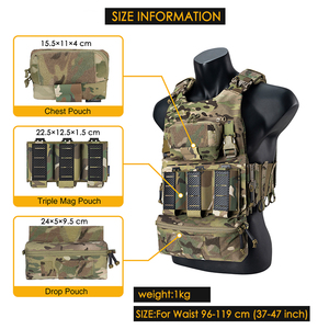 Conjunto de Chaleco Táctico Multifuncional de Liberación Rápida para Entrenamiento (Incluye Bolsa Colgante, Bolsa de Pecho, Correas Protectoras para Portaplacas) - Product Image 2
