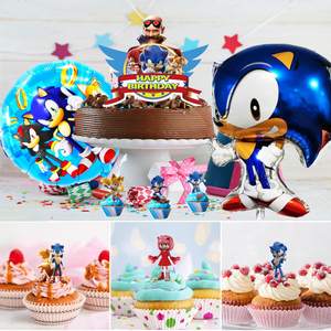 Nuevo Set <span class=keywords><strong>de</strong></span> Decoración <span class=keywords><strong>de</strong></span> Cumpleaños para Niños con Globos <span class=keywords><strong>de</strong></span> Látex con Diseño <span class=keywords><strong>de</strong></span> <span class=keywords><strong>Sonic</strong></span> the Hedgehog, Pancarta y Adorno para Pastel - Product Image 4