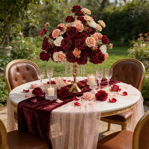 Centro de Mesa de Lujo para Boda, Bola de Flores Artificiales de Rosas Rojas para Decoración de Eventos de Boda - Product Image 3