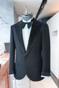 <span class=keywords><strong>Abiti</strong></span> di Lusso Ricamati con Paillettes in Jacquard Vestibilità Aderente da <span class=keywords><strong>Uomo</strong></span> per Matrimonio 2 Pezzi Giacca e Blazer - Product Image 4