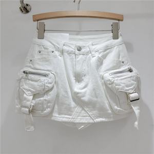 Viviblook ชุดสตรีทแวร์แขนกุดบอดี้สูทเสื้อกล้ามและกระโปรงยีนส์คาร์โก้กระเป๋าเล็กชุดผู้หญิง2ชิ้นสำหรับฤดูร้อนของ Z409ST04 - Product Image 5