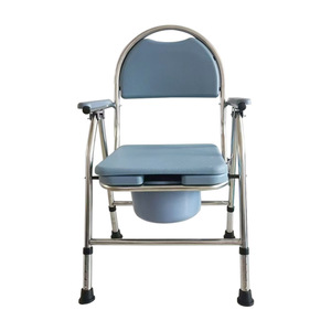 Stainless Steel Commode <b>Chair</b> Foldable With Sponge <b>Padding</b> For Elderly And Disabled Hospital Use - Product Image 5