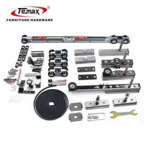 Temax 3 Doors Synchronize Telescopic Linkage Sliding Roller For Interior Door