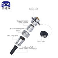 Konektor Sirkular WS24 2 3 4 9 10 12 19 Pin Paduan Seng Lurus Male Female Plug dengan Selubung PVC Soket Pemasangan Flens Persegi