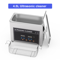Nettoyeurs à ultrasons 4,5 L – Machine de nettoyage à ultrasons chauffée avec dégazage pour bijoux, prothèses dentaires et appareils orthodontiques (AC)