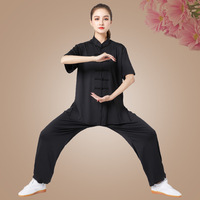 Vêtements de pratique du Taiji, style chinois, vêtements de Kung Fu pour personnes d'âge moyen et âgées, manches courtes, légers, respirants et à séchage rapide