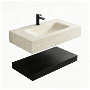 Luxurious washbasin double-layer slate seamless basin bathroom cabinet ceramic integrated basin washbasin modern simple - Product Image 1