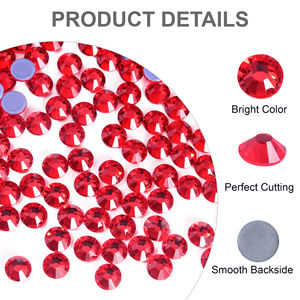 Strass de haute qualité OLeeya en vrac, strass brillant rose/rose/rouge/orange en cristal de verre thermocollant pour la décoration de bikini - Product Image 2