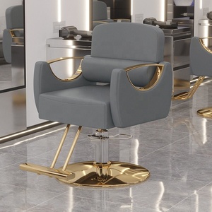 Fauteuil de barbier en cuir inclinable, rotatif et réglable en hauteur, design luxueux pour salon de coiffure et barbier - Product Image 4