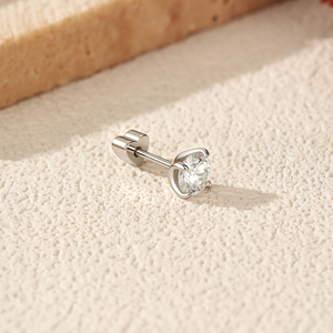 Minimalism S925 Sterling Silver Classic Round vvs1 Moissanite Small Ear Studs Heart Screw Stud <b>Earrings</b> for Women <b>Fine</b> Jewelry - Product Image 6
