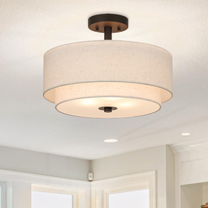 Lustres et suspensions <span class=keywords><strong>pour</strong></span> salle à manger et <span class=keywords><strong>chambre</strong></span>, lampe de plafond <span class=keywords><strong>en</strong></span> <span class=keywords><strong>tissu</strong></span>, luminaire suspendu LED <span class=keywords><strong>pour</strong></span> salon et <span class=keywords><strong>chambre</strong></span> - Product Image 2