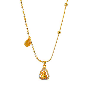 Collana con Ciondolo a Forma di Zucca in Stile Cinese, Realizzata a Mano con Antica Maestria Artigianale, Lusso Discreto per Donne, Vendita all'Ingrosso - Product Image 5